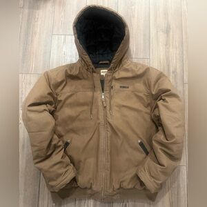 Redhead Pro Series Insulated Canvas Work Jacket Men's Large Brown Full Zip Hood